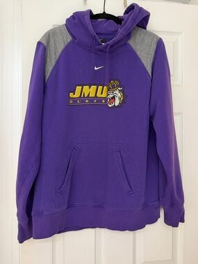Early 2010s Nike JMU Dukes Fleece Hoodie Purple NCAA James Madison University
